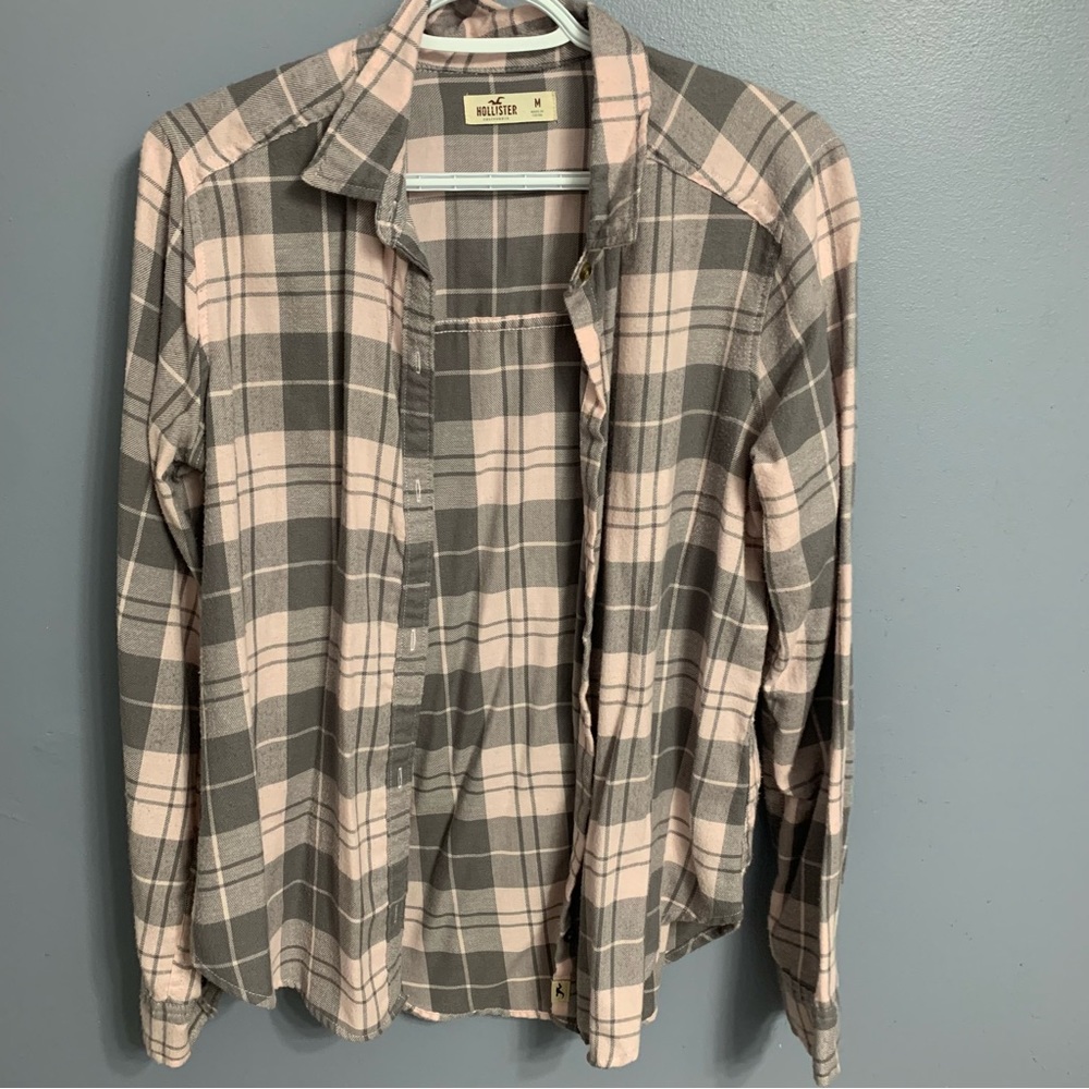 Hollister Light Pink/Grey Plaid